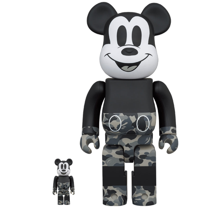 BE@RBRICK BAPE®️ MICKEY MOUSE MONOTONE Ver. 100％ & 400％ Set