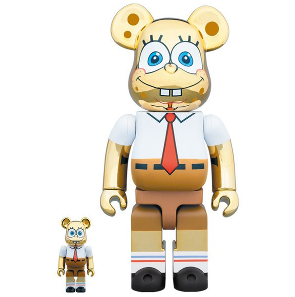 BE@RBRICK GOLD CHROME 100％ & 400％ BE@RBRICK SpongeBob Gold Chrome 100% & 400% Set – TOYQUBE.COM